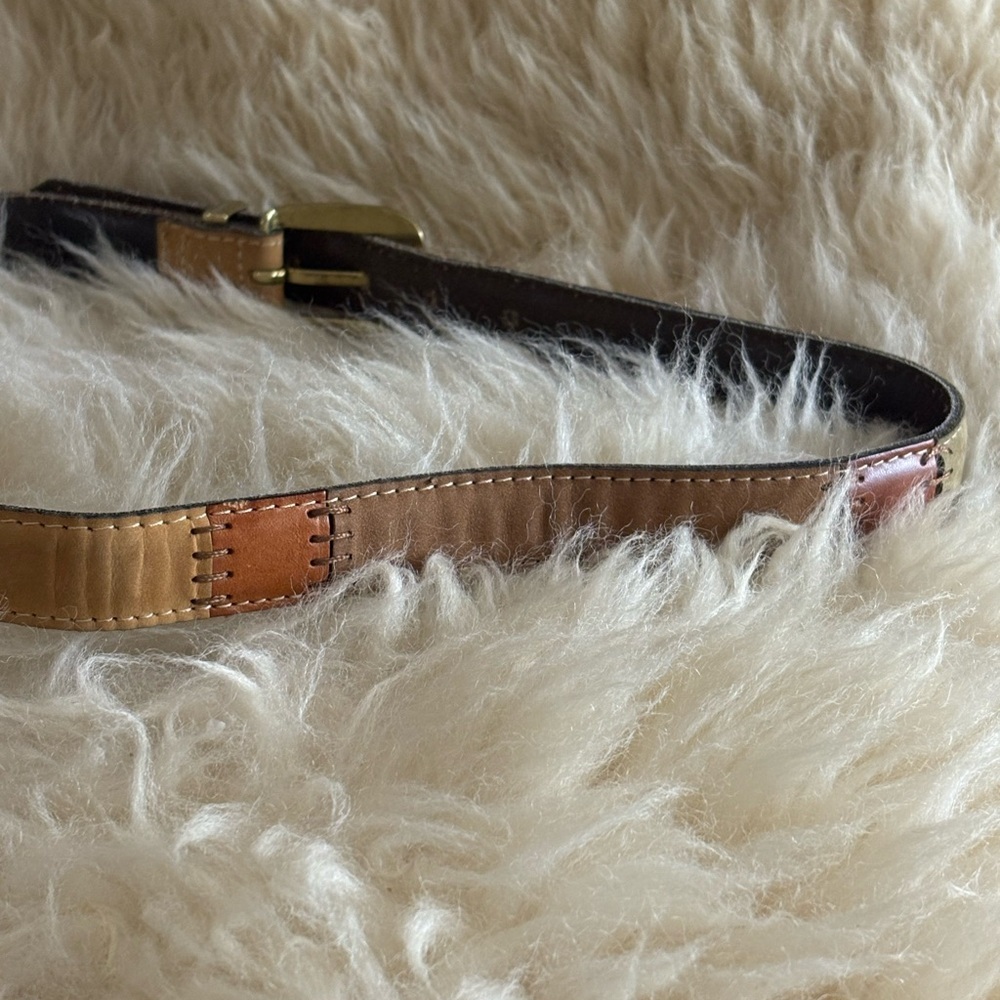 Multicolor Patchwork Leather Belt - image 4